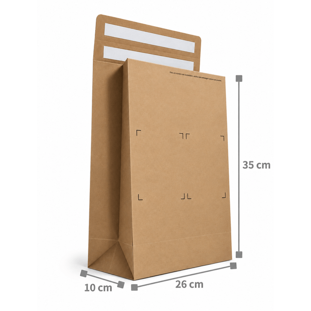 Envelope de papel kraft E-commerce com 2 fitas dupla face P